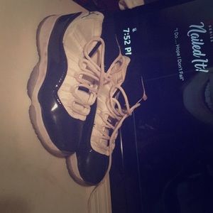 Jordan 11. White and dark blue.